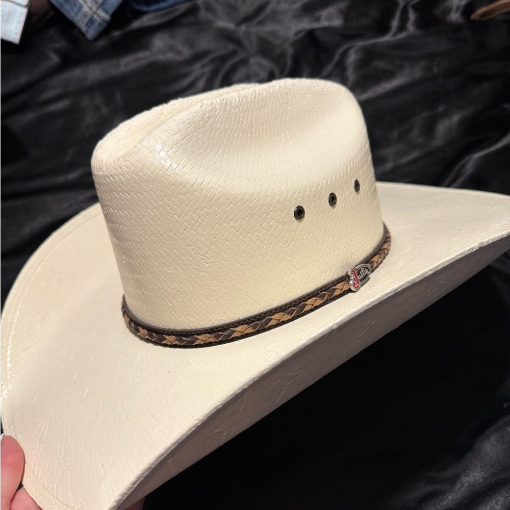 Justin Boots Cream and Brown Western Hat